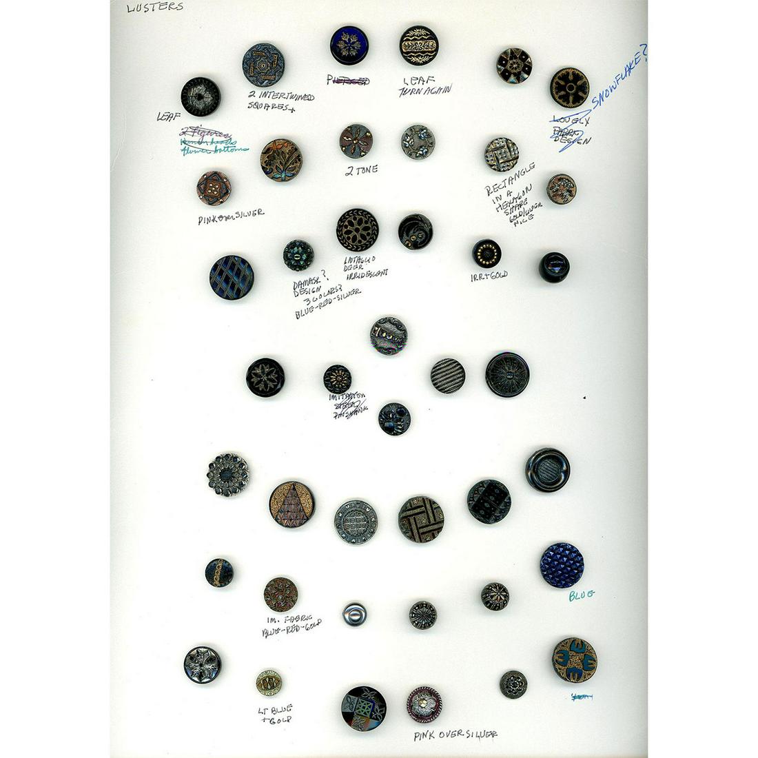 3 CARDS OF DIVISION ONE BLACK GLASS BUTTONS (1 of 3)