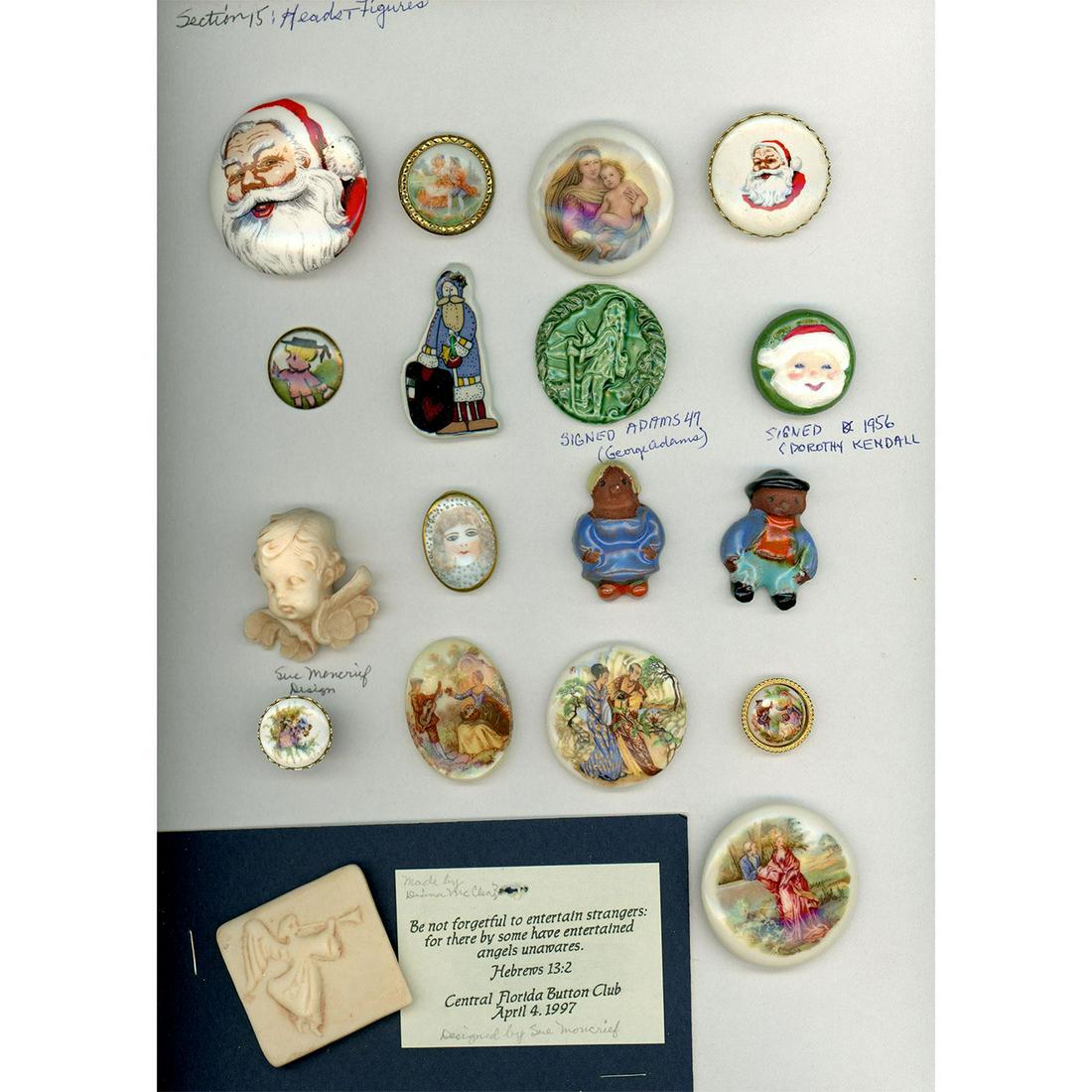 A FULL CARD OF DIVISION THREE STUDIO CERAMIC BUTTONS (1 of 3)