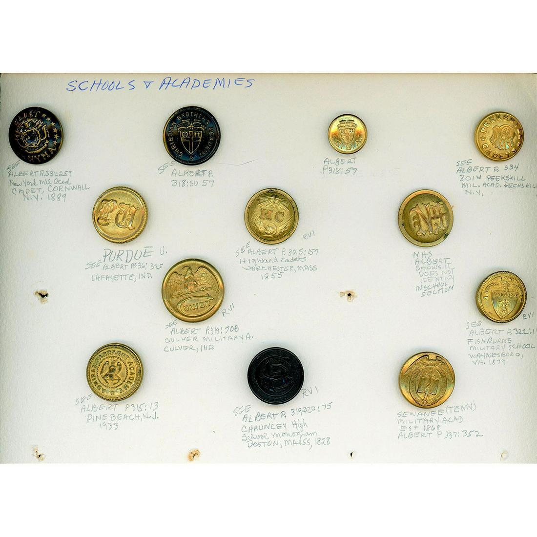 5 PARTIAL CARDS OF ASSORTED UNIFORM BUTTONS (1 of 5)