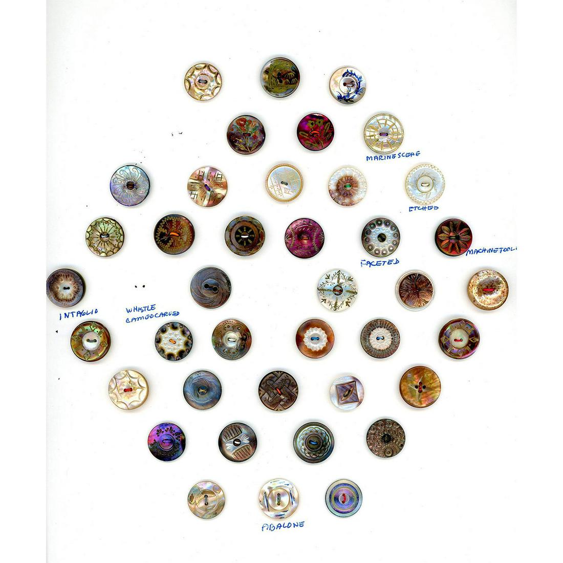 3 CARDS OF DIVISION ONE ASSORTED PEARL BUTTONS (1 of 3)