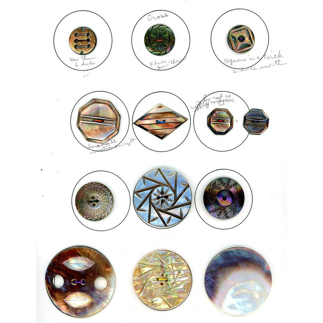 3 CARDS OF DIVISION ONE ASSORTED PEARL BUTTONS (1 of 3)