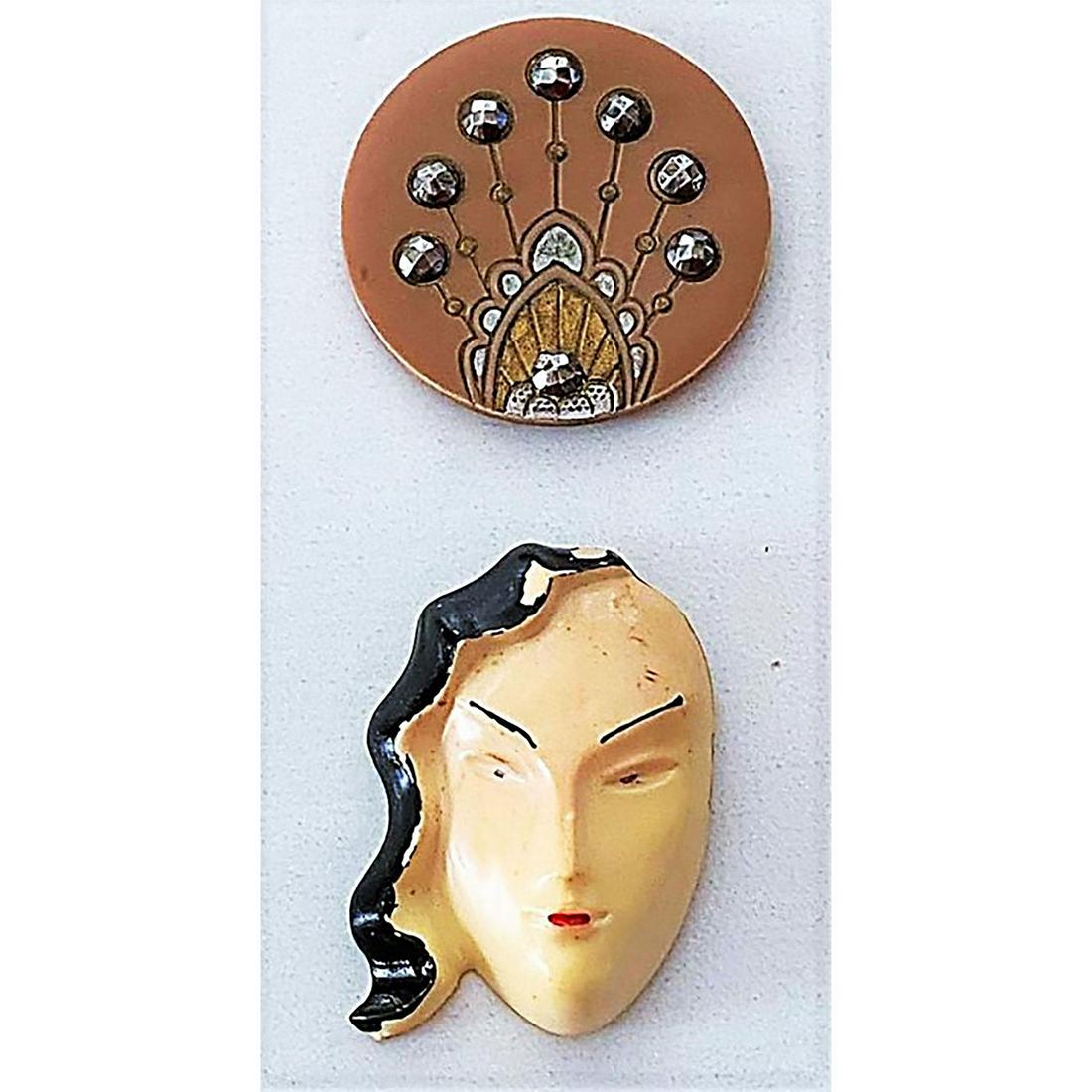 A SMALL CARD OF DIV 1 & 3 CELLULOID BUTTONS (1 of 4)