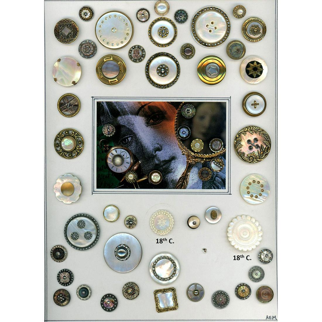 A CARD OF ASSORTED DIV 1 PEARL BUTTONS INCL. 18TH C. (1 of 5)