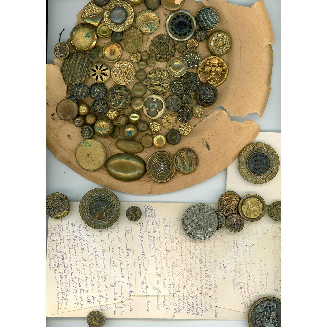 2 BAG LOTS OF ASSORTED METAL & METAL PICTURES BUTTONS (1 of 6)