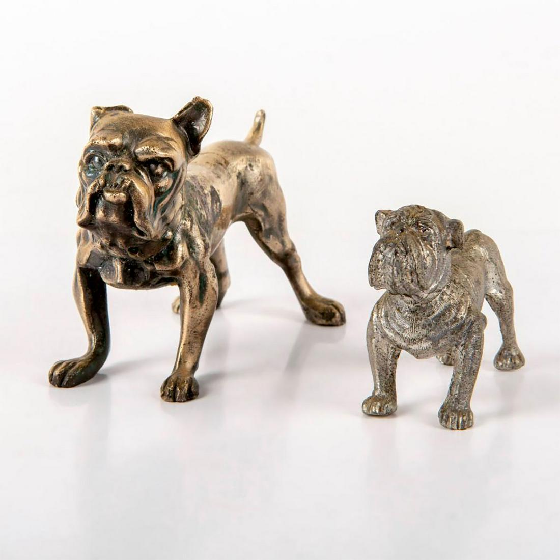 2pc Vintage Pewter Miniature Figurines, Bulldogs (1 of 3)