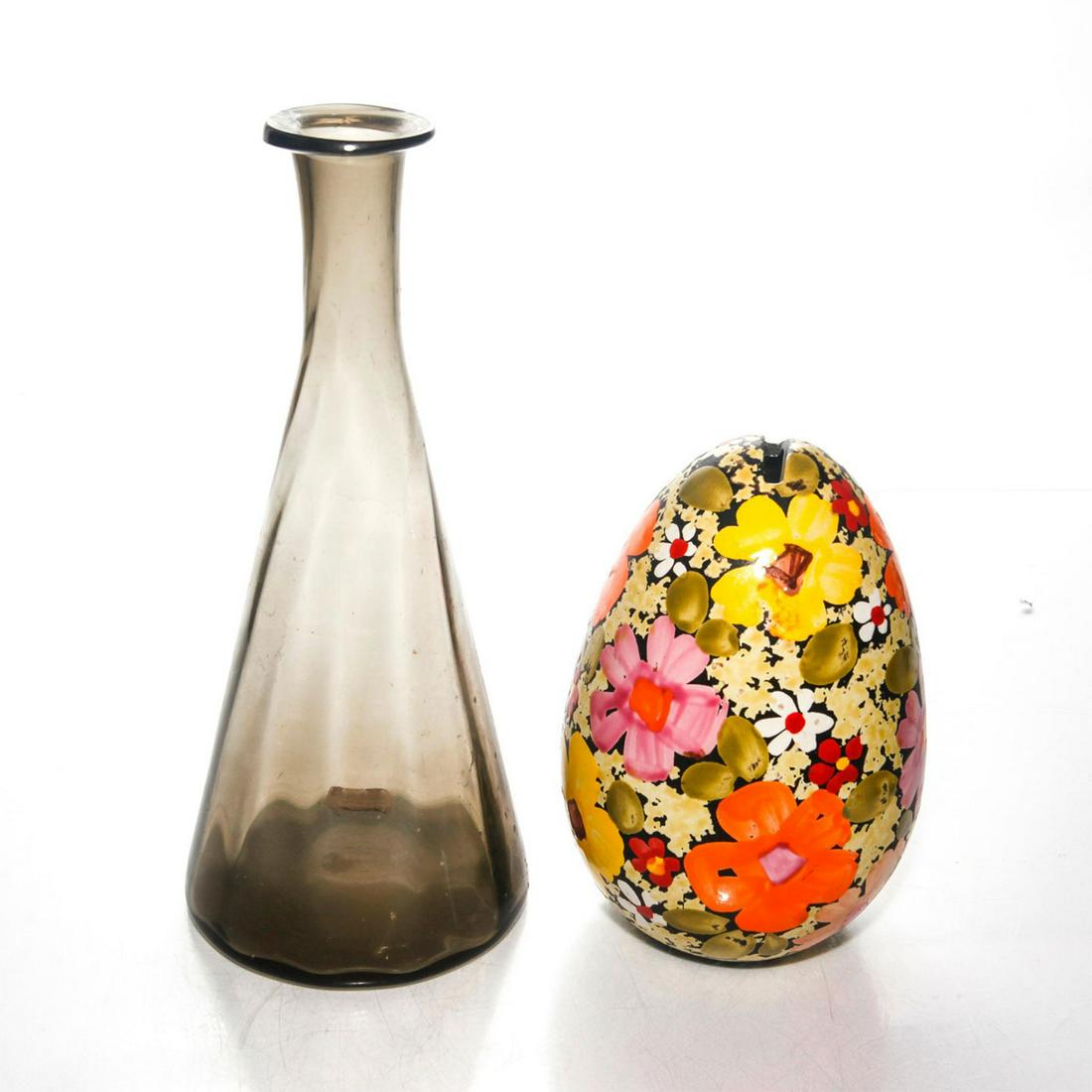 Italian Art Glass Vase & Italian Ceramic Egg Coin Bank (1 of 3)