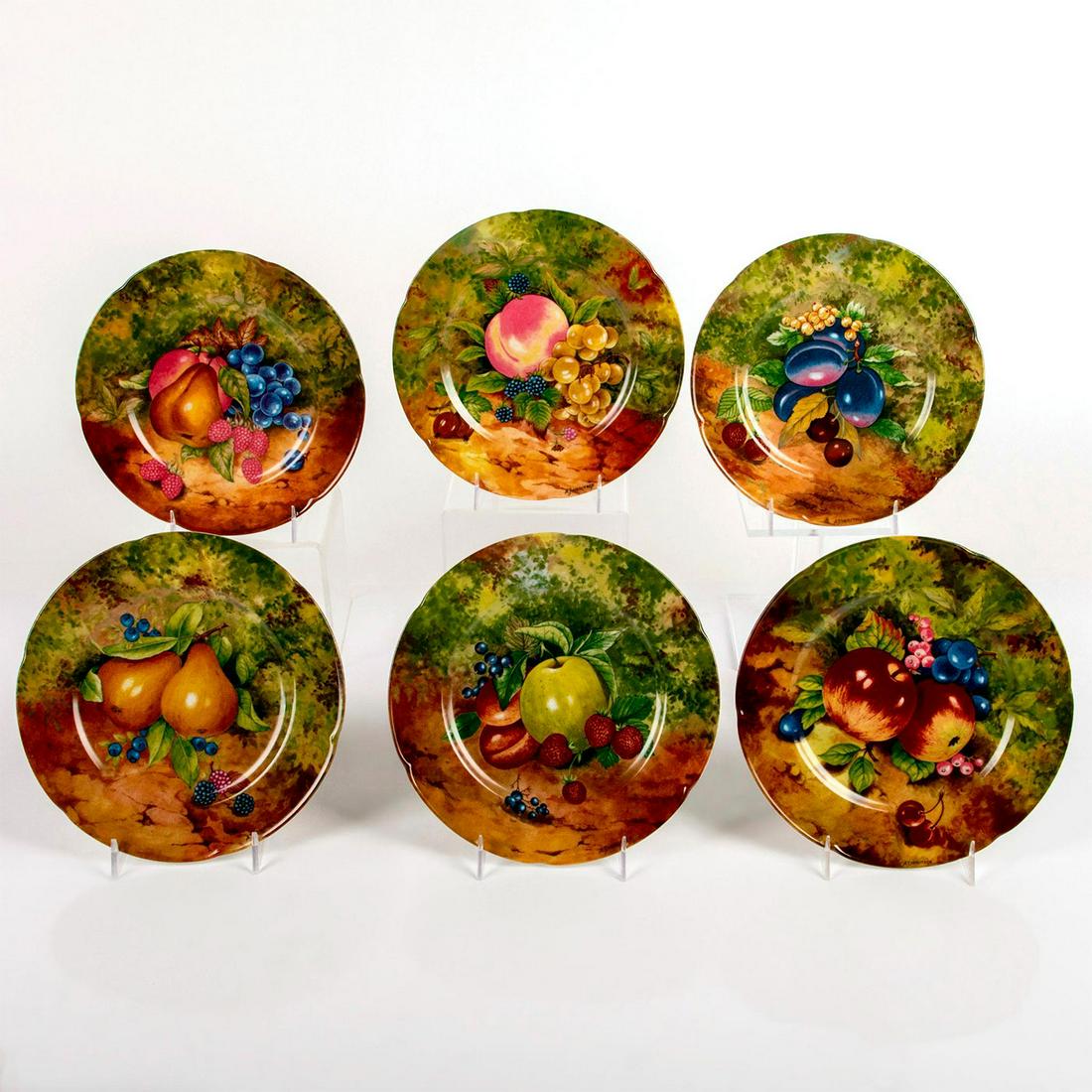 Set of Six Rochard Limoges Fruit Dessert Plates (1 of 5)