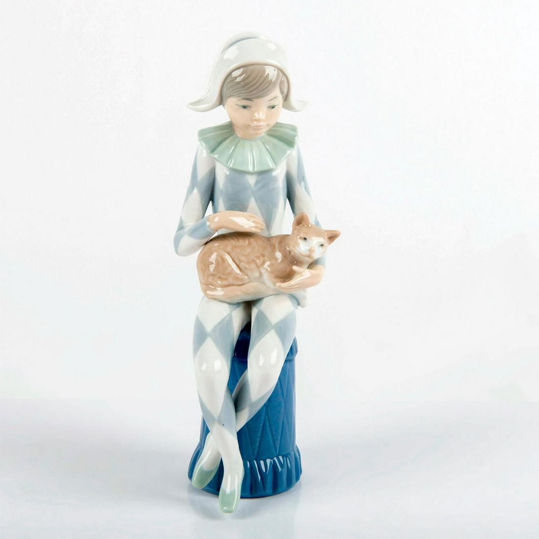 Jester Boy With Cat 381 - Nao by Lladro Figurine (1 of 3)
