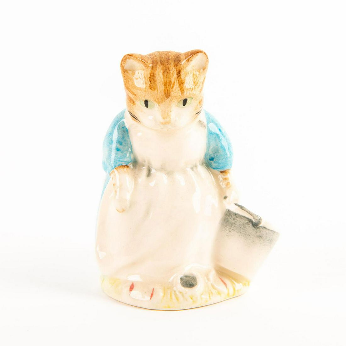 Ribby And The Patty Pan - Royal Albert - Beatrix Potter: Royal Albert Backstamp. Blue dress, white apron. Artist: Martyn Alcock Issued: 1992 - 1998 Dimensions: 3.5''H Manufacturer: Beswick Country of Origin: England