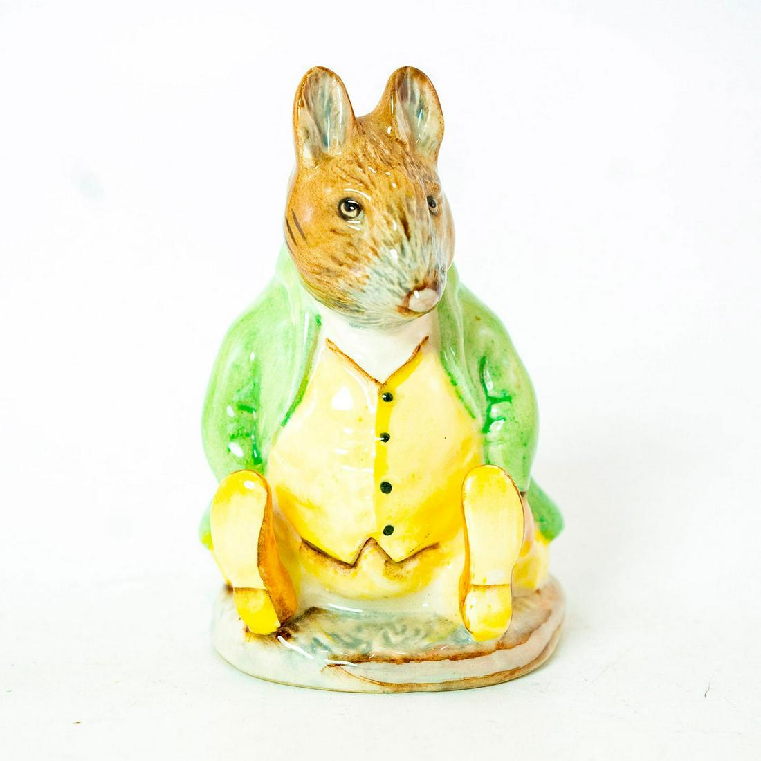 Samuel Whiskers - Beswick - Beatrix Potter Figurine: Beswick Backstamp. Light green coat, yellow waistcoat and trousers. Artist: Arthur Gredington Issued: 1948 - 1995 Dimensions: 3.25''H Manufacturer: Beswick Country of Origin: England