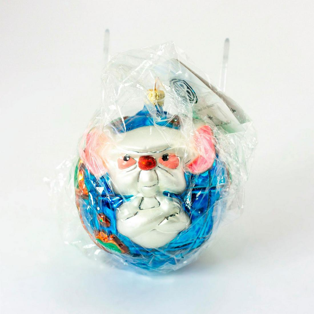 Christopher Radko Christmas Ornament, Pinky and the: Limited edition 1566 of 5000. Colorful hand-painted glass ball ornament of Warner Bros. Looney Tunes Pinky and the Brain. Glitter accent. Comes with original box. Includes original tag. Sealed in a pl