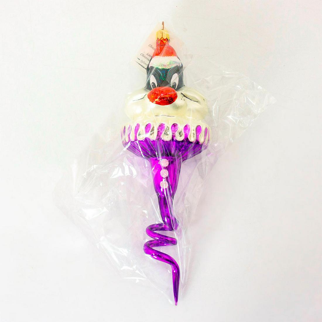 Christopher Radko Christmas Ornament, Sylvester Sprite: Limited edition 676 of 5000. Adorable hand-painted glass ornament of Warner Bros. Looney Tunes Sylvester. Glitter accent. Comes with original box. Includes original tag. Sealed in a plastic bag. Good 
