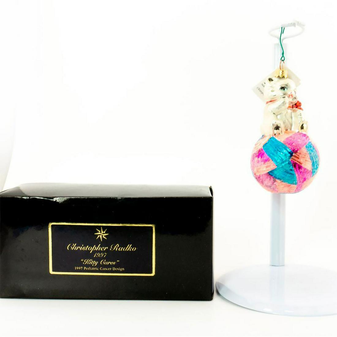 Christopher Radko Glass Ornament, Kitty Cares (1 of 5)