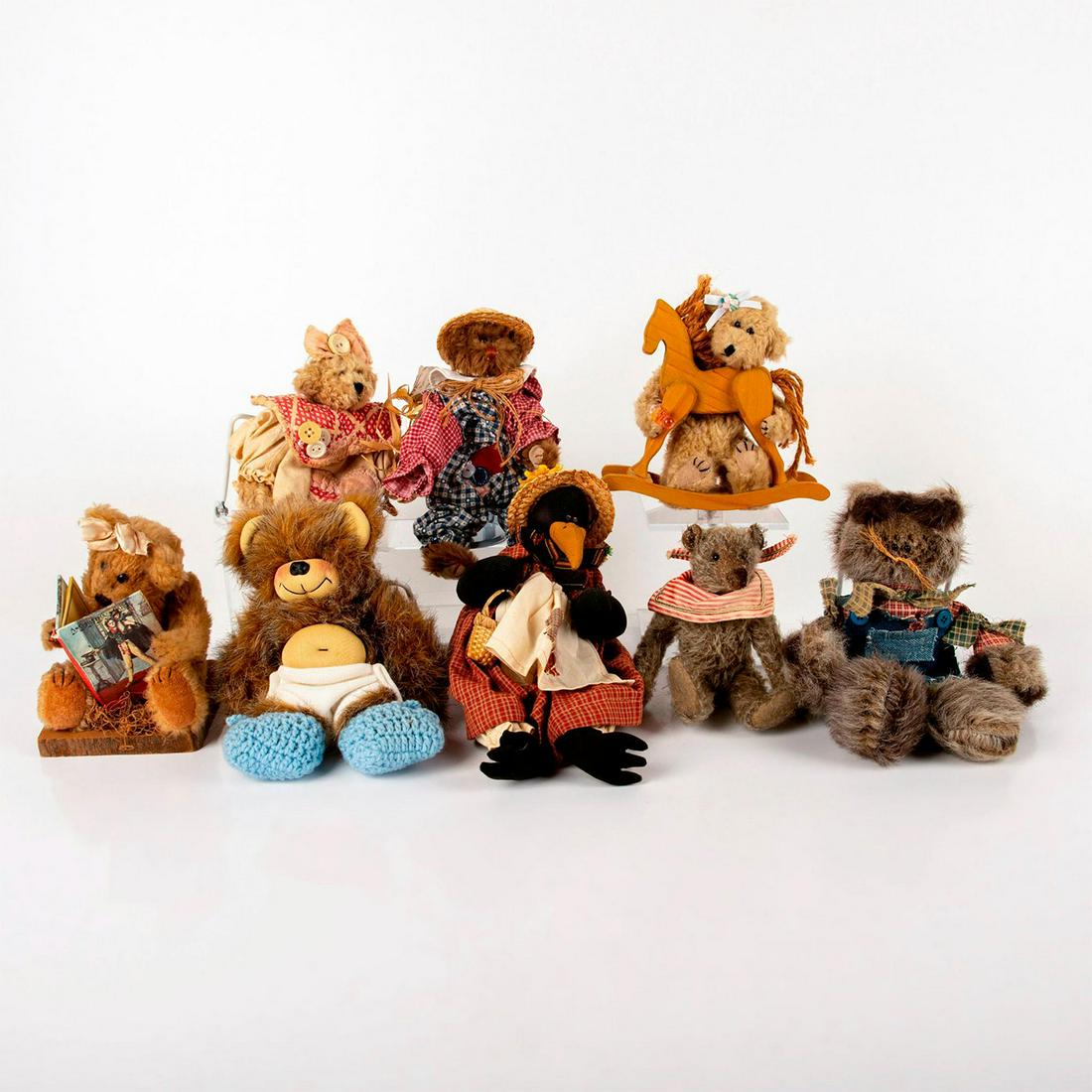 8pc Miniature Teddy Bears and Crow Stuffed Animals (1 of 4)