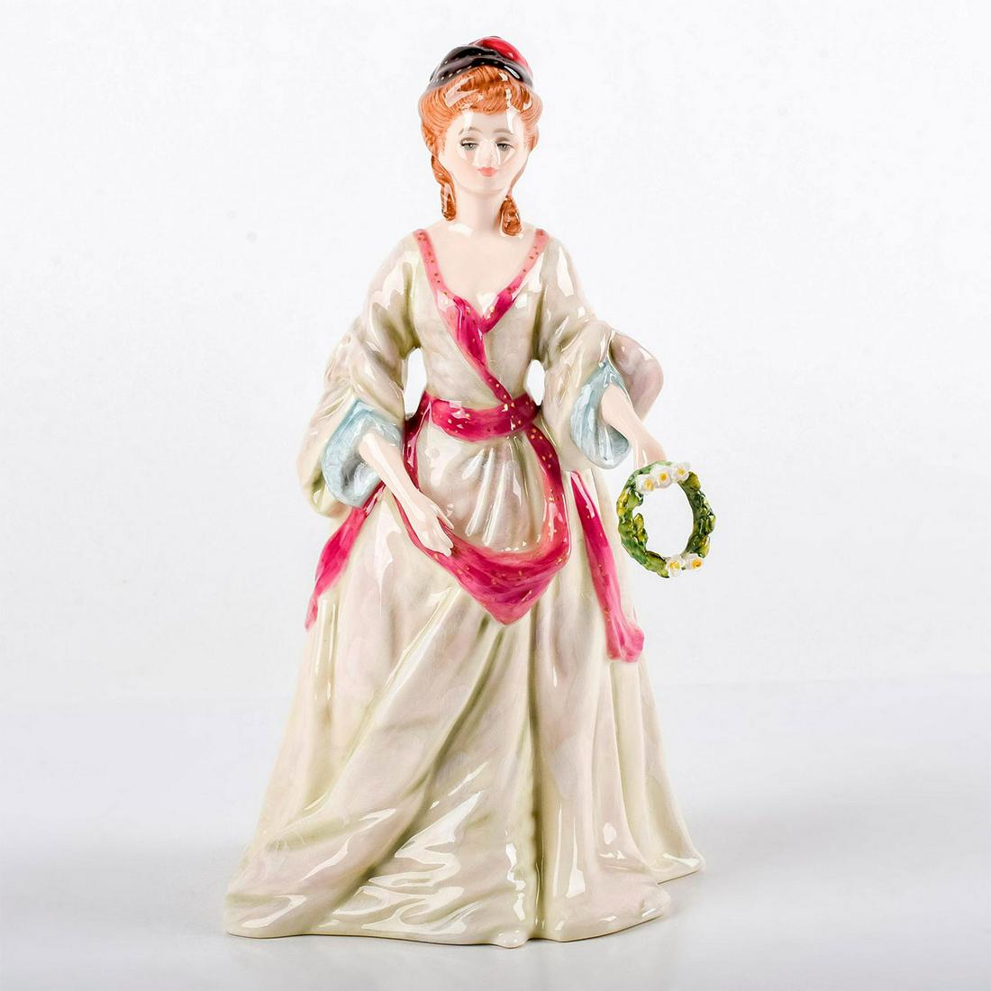 Countess of Harrington HN3317 - Royal Doulton Figurine: Limited edition, glazed porcelain. Woman in light red and off white dress. Royal Doulton backstamp. Artist: Peter Gee Issued: 1992 Dimensions: 9.5"H Manufacturer: Royal Doulton Country of Origin: Engl