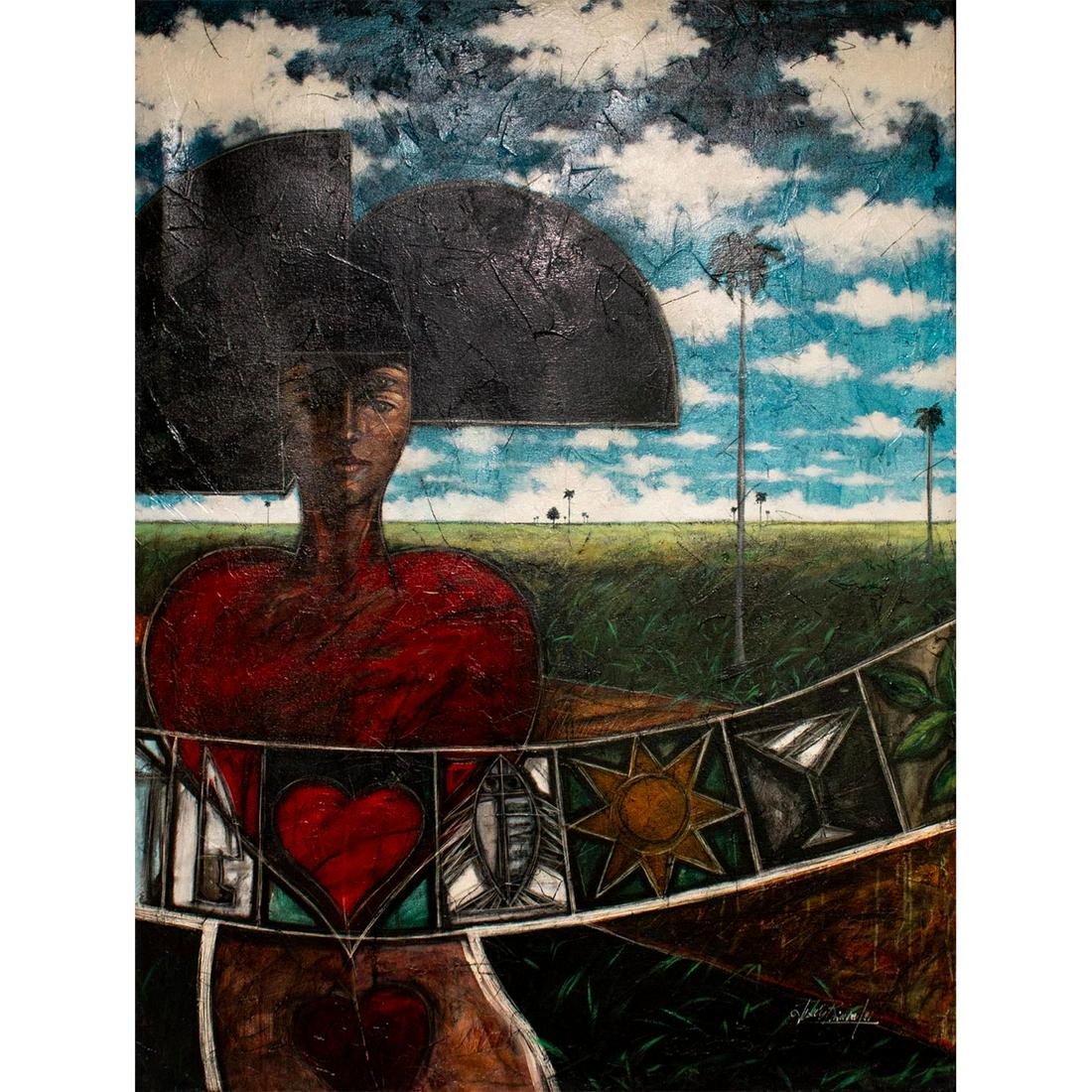 Jesus Rivera (Cuban b. 1956) Acrylic and Oil on Canvas, (1 of 4)