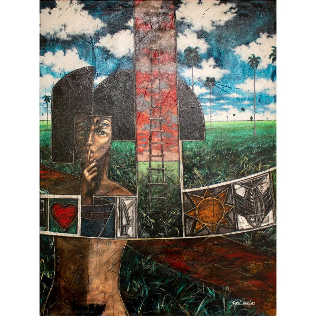 Jesus Rivera (Cuban b. 1956) Acrylic and Oil on Canvas, (1 of 4)