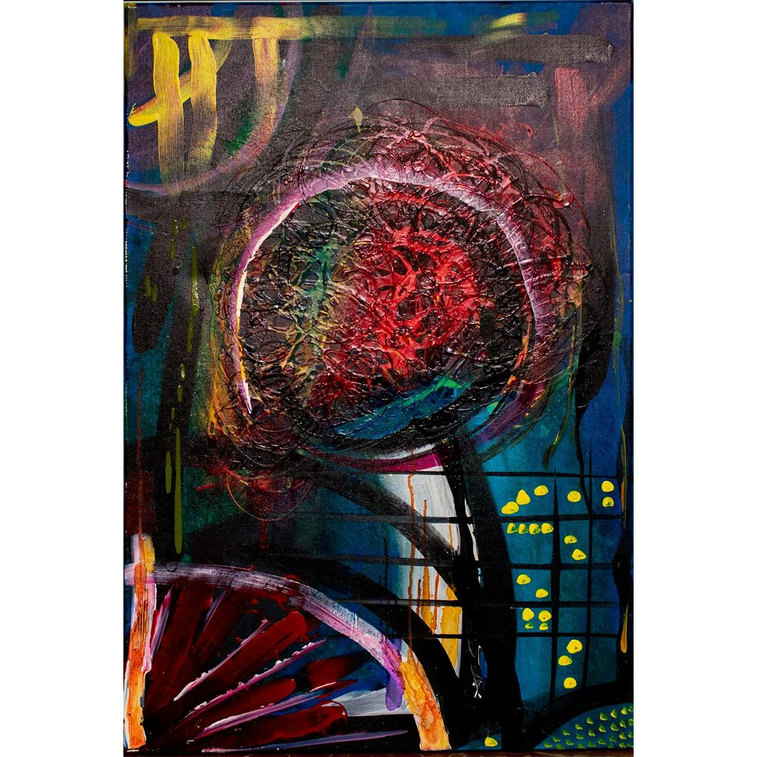 Paula Santos (Brazilian b. 1958) Mix Media on Canvas, (1 of 3)