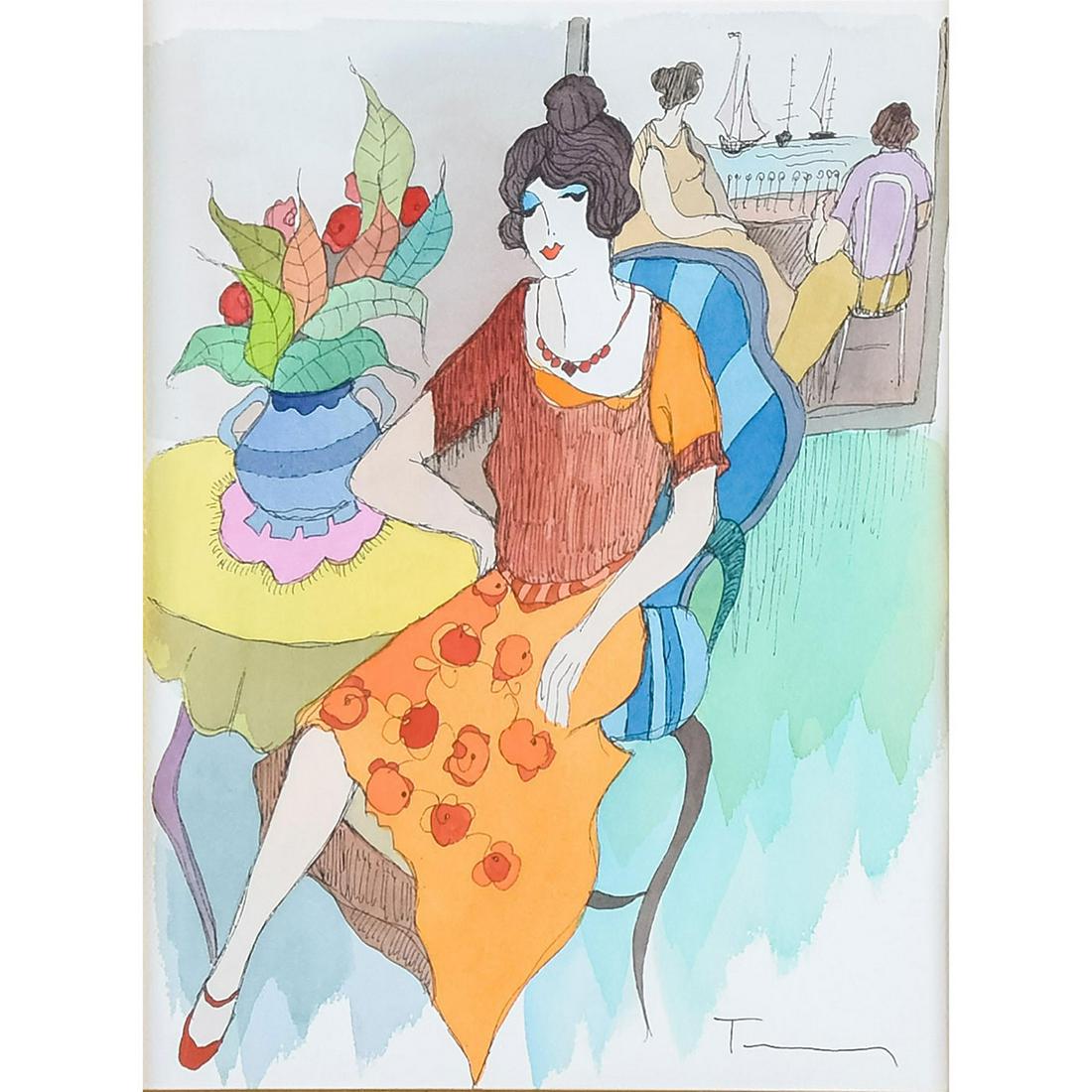 Itzchak Tarkay (1935 - 2012) Mixed Media On Paper, At (1 of 4)