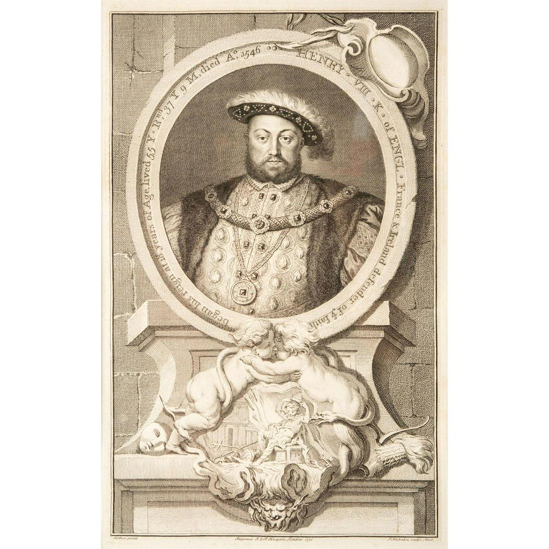 Houbraken Framed Portrait Engraving, King Henry VIII (1 of 6)