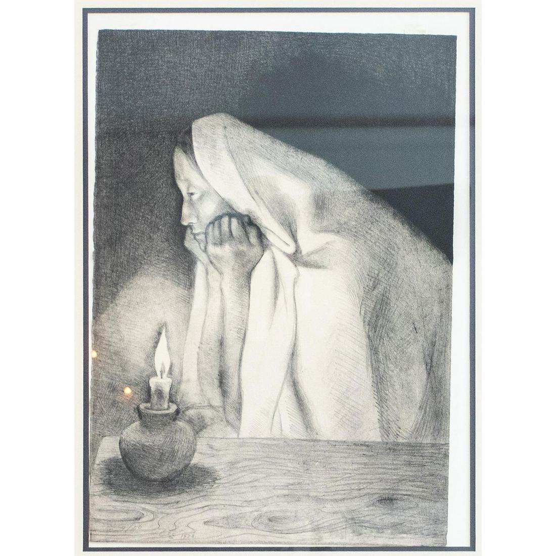 Francisco Zuniga (1912-1998) Lithograph, La Vela (1 of 5)