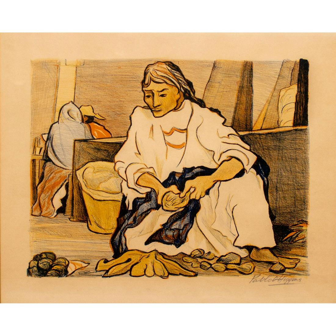 Pablo O' Higgins (American 1904-1983) Lithograph, Mujer (1 of 2)