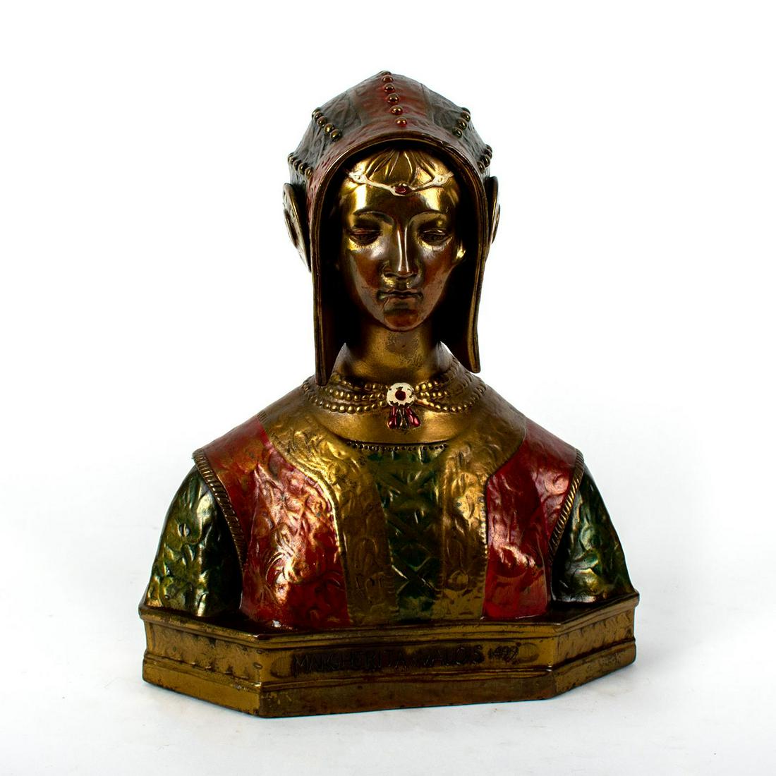 Bronze Sculpture Bust, Magherita Di Valois 1499 (1 of 4)