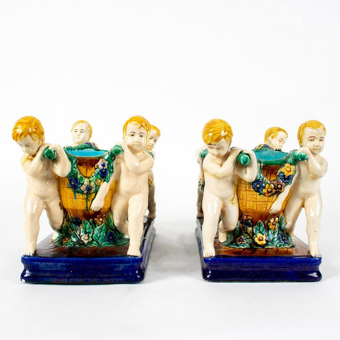 Pair of Majolica Minton Style Jardiniere's (1 of 9)