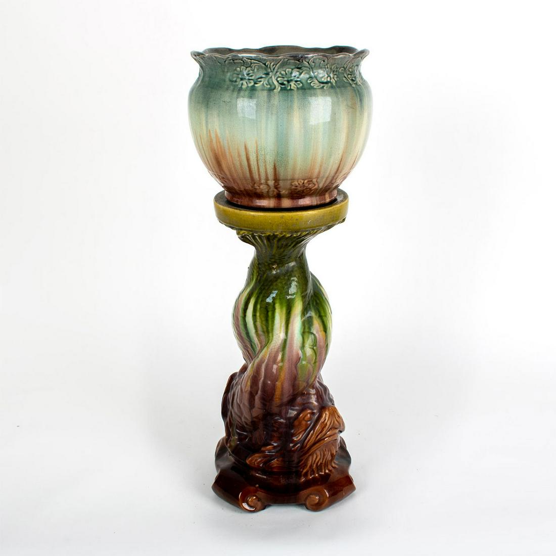 Majolica Jardiniere with Pedestal Stand (1 of 7)