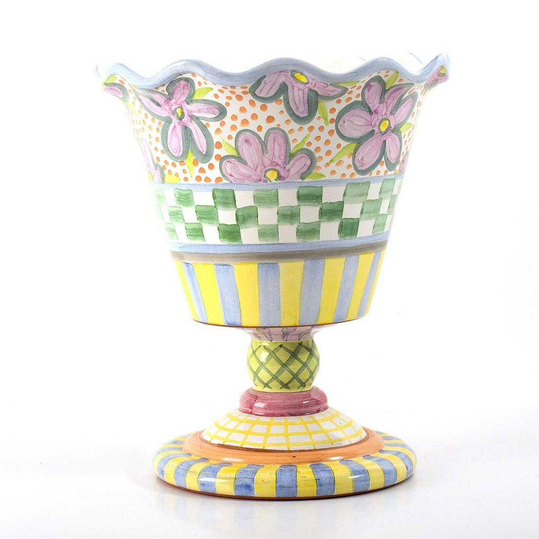 Mackenzie Childs Ceramic Flower Pot (1 of 4)