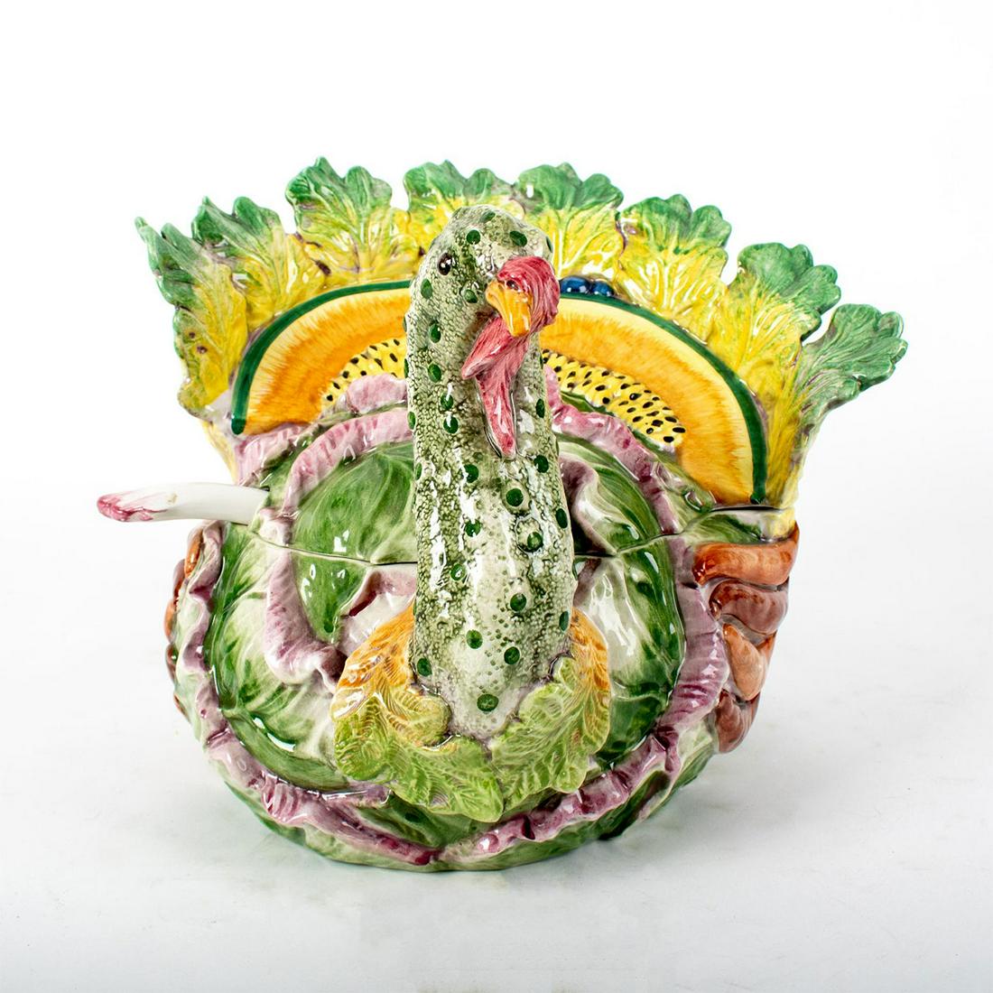 Vietri Style Turkey Pottery Tureen with Cover and Ladle (1 of 4)