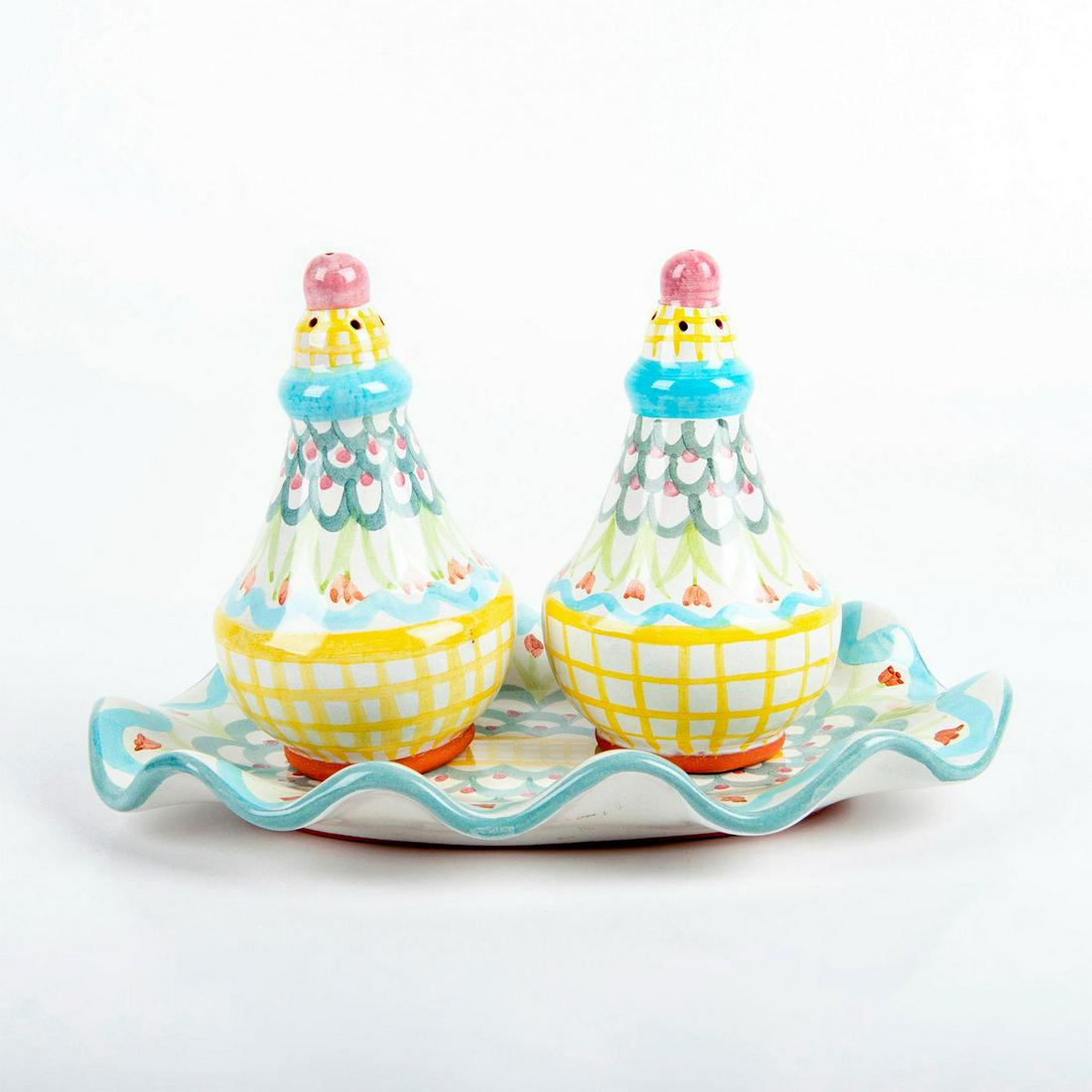 3pc Mackenzie Childs Shakers and Platter, King Ferry (1 of 4)