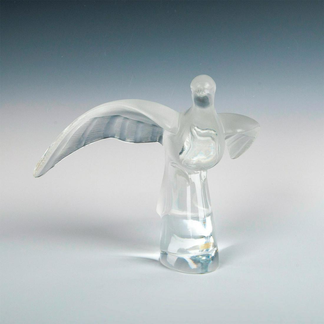 Large Lalique Crystal Bird Figurine, Flying Dove (1 of 9)