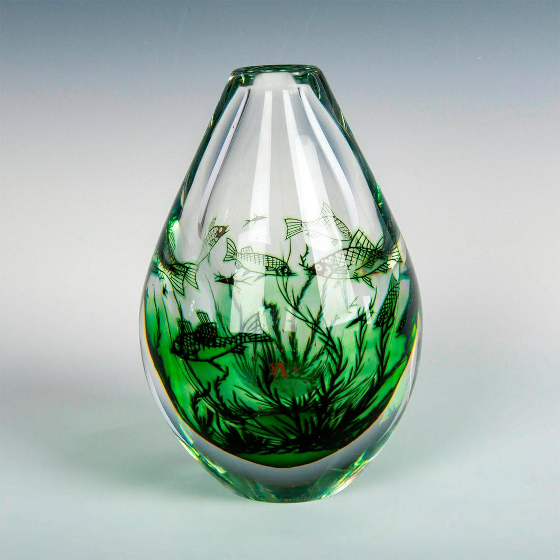 Orrefors Glass Edward Hald Graal Vase, Underwater Scene (1 of 6)