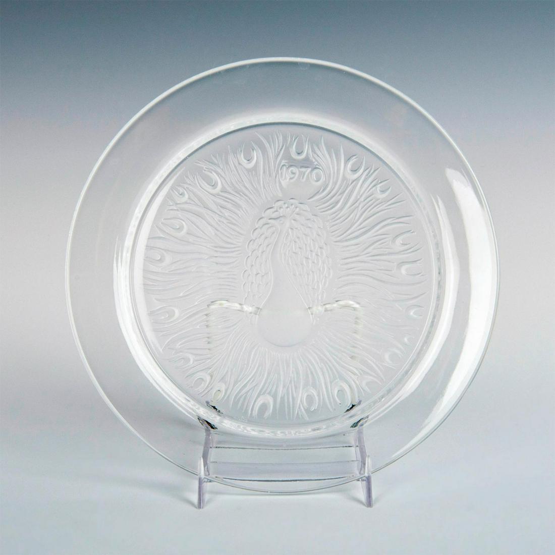 Lalique Crystal Plate, Peacock, 1970 (1 of 6)