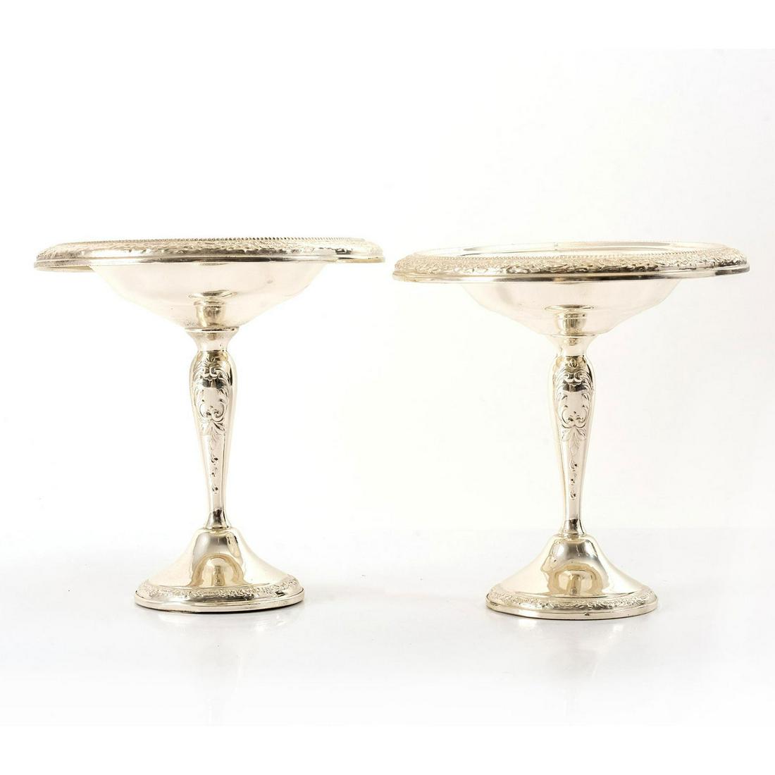 Pair Of Amston Sterling Reinforced Compote Bowls (1 of 4)