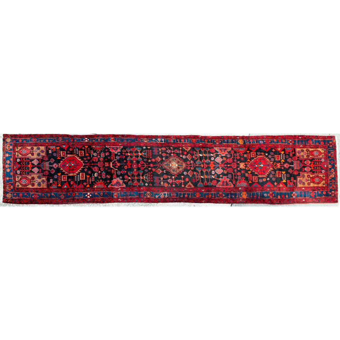 Vintage Nahavand Wool Cotton Runner Rug (1 of 6)