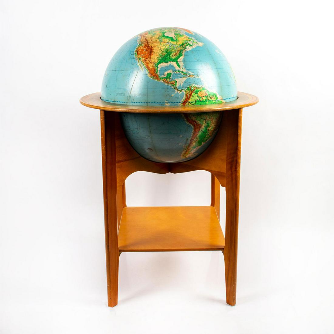 Antique School Globe On Wood Stand (1 of 6)