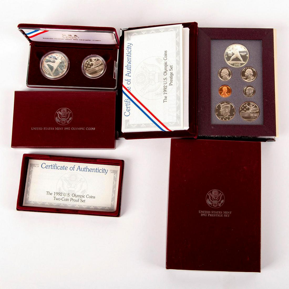2pc 1992 US Olympic Coins Prestige Set and 2 Coin Proof (1 of 5)