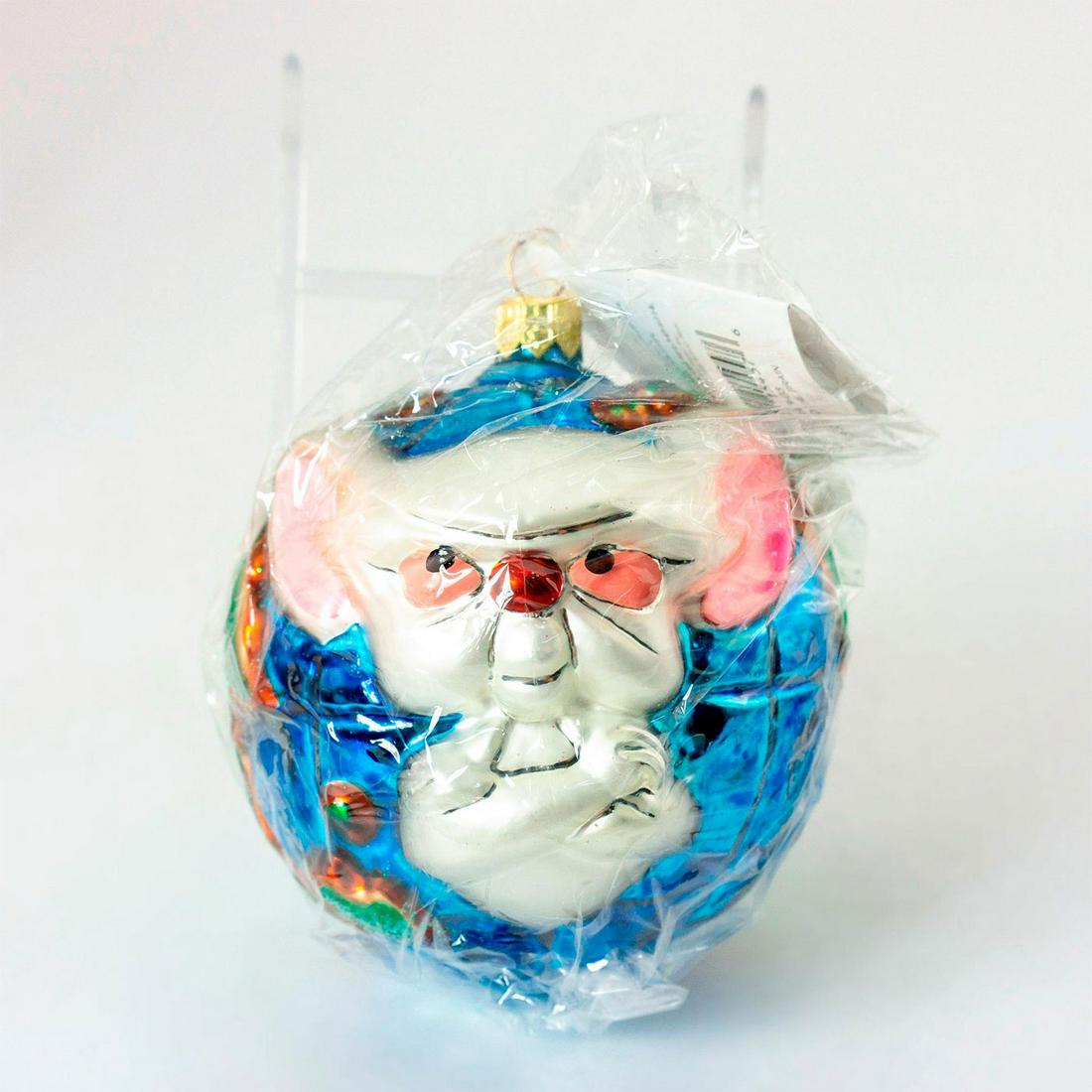 Christopher Radko Christmas Ornament, Pinky and the: Limited edition 1563 of 5000. Colorful hand-painted glass ball ornament of Warner Bros. Looney Tunes Pinky and the Brain. Glitter accent. Comes with original box. Includes original tag. Sealed in a pl