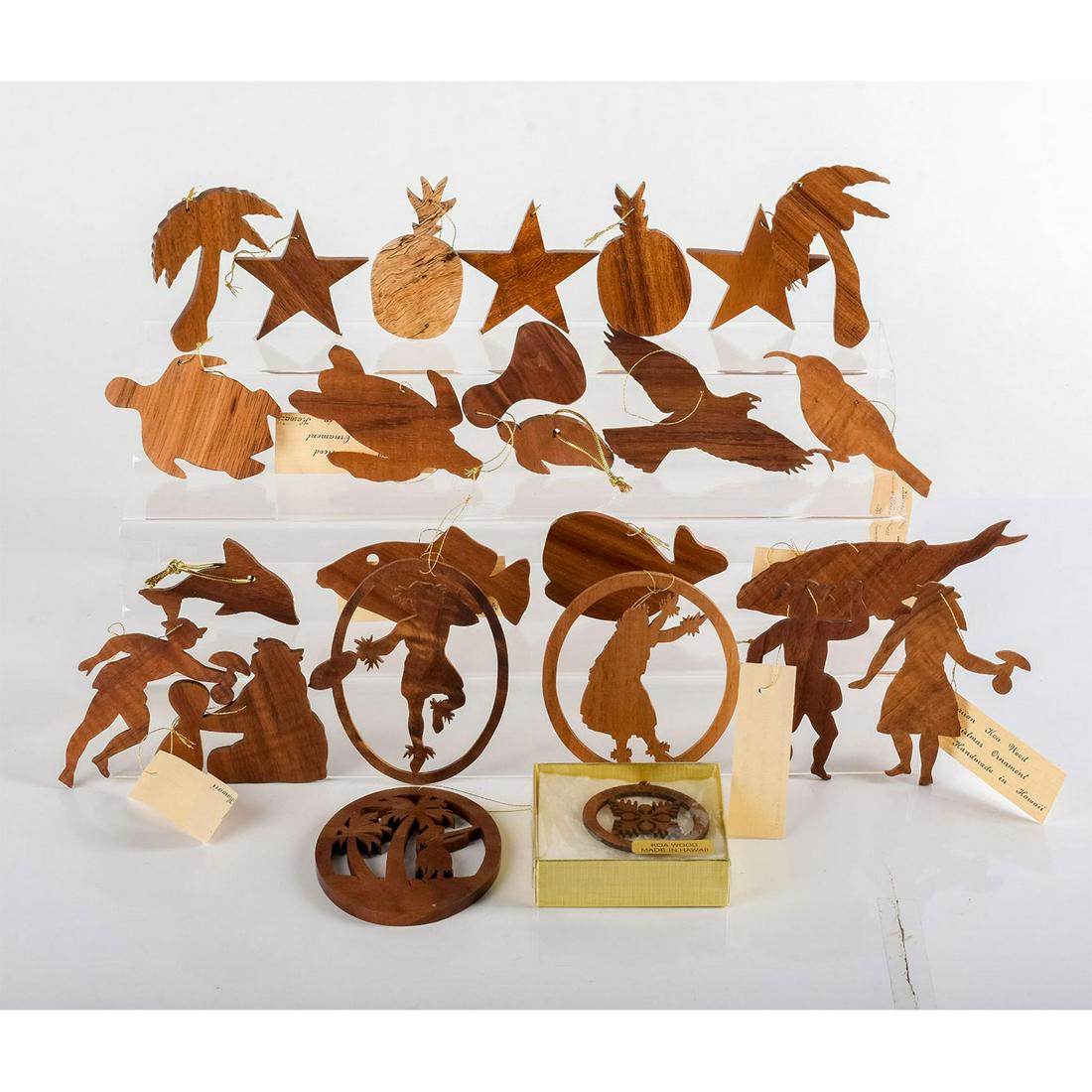 24pc Hawaiian Koa Wood Christmas Ornaments (1 of 5)