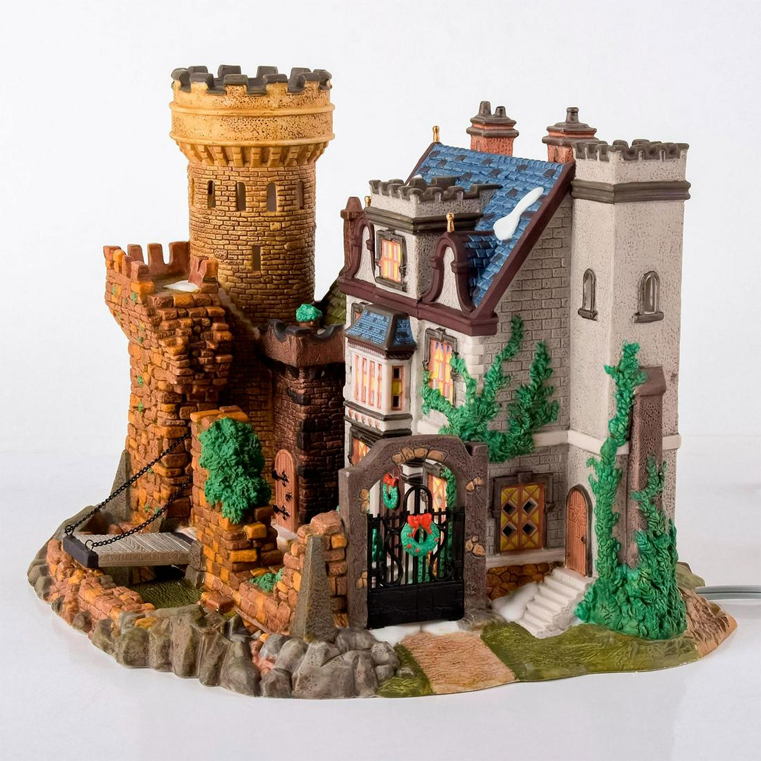 Department 56 Lighted Figure, Sheffield Manor 5658493: Handpainted porcelain; comes with switched cord and bulb. Dickens' Village Series. Limited to year 2002 production. With original box. Department 56 backstamp. Bulb appears functional, but no guarante
