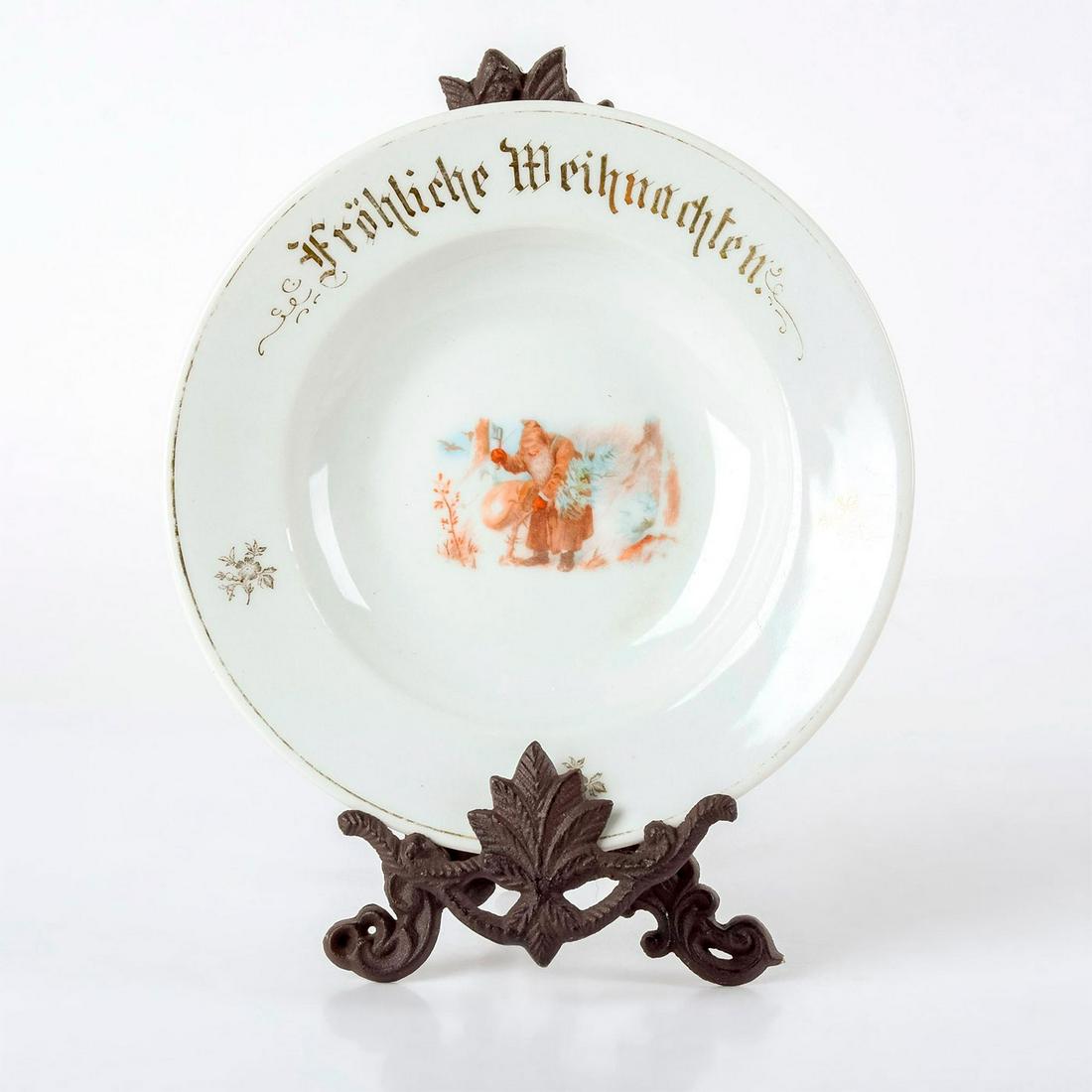 German Christmas Bowl With Metal Display Stand (1 of 4)
