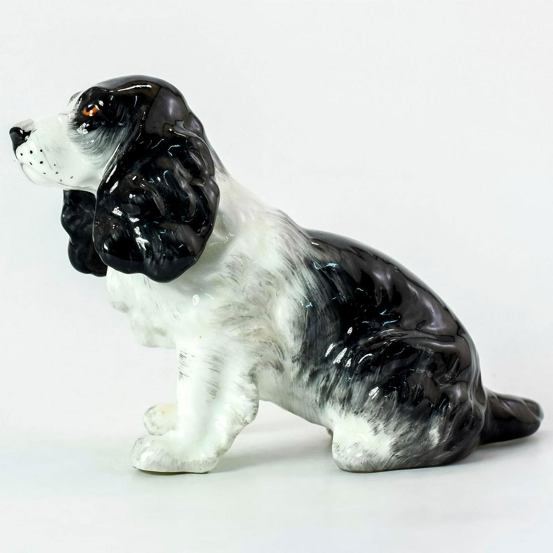 Vintage Dog Figurine, Black and White Cocker Spaniel (1 of 3)
