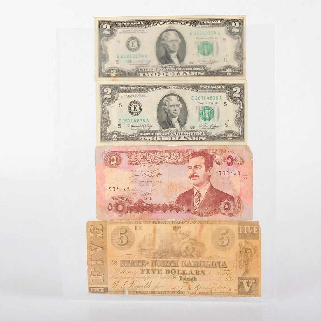 Set Of 4 International Currency Bills (1 of 2)