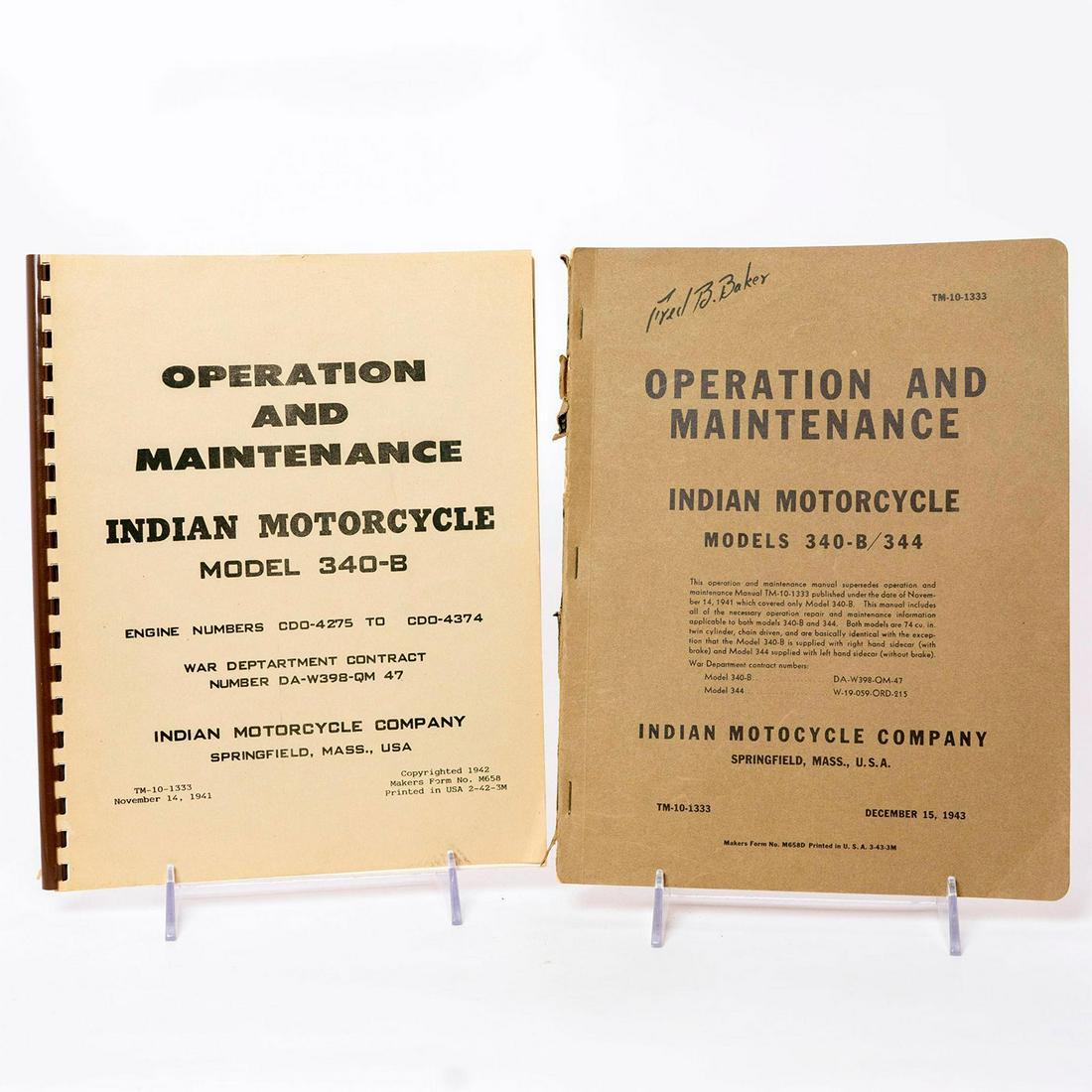 2pc Indian Motorcycle Operation and Maintenance Manual (1 of 5)