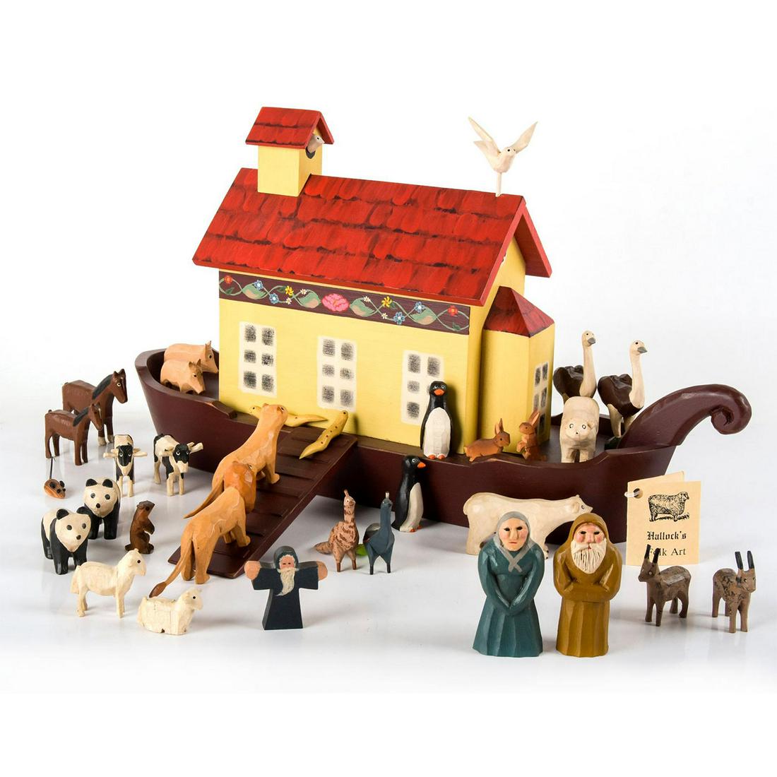 Hallock's Folk Art Wood Figure Set, Noah's Ark (1 of 6)