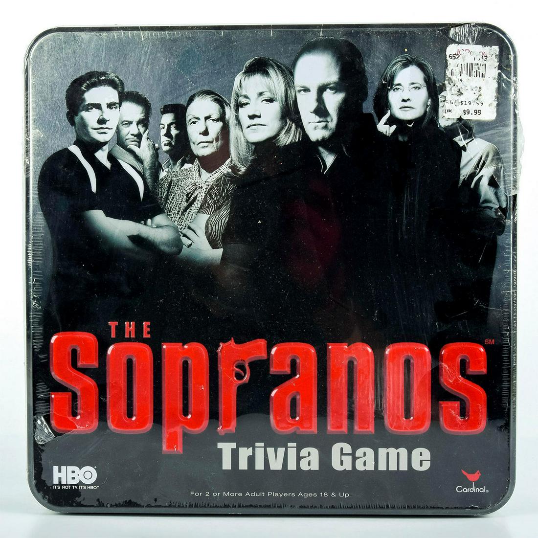 Cardinal Industries Trivia Game, The Sopranos: Includes felt playing surface, 200 trivia cards, a score pad, and betting chips. With original box. Box remains sealed and unopened. Cardinal Games and HBO logos on box. Good condition. #thesopranos #