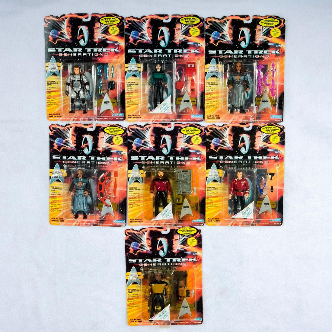 Set of 7 Star Trek: Generations Action Figures (1 of 3)