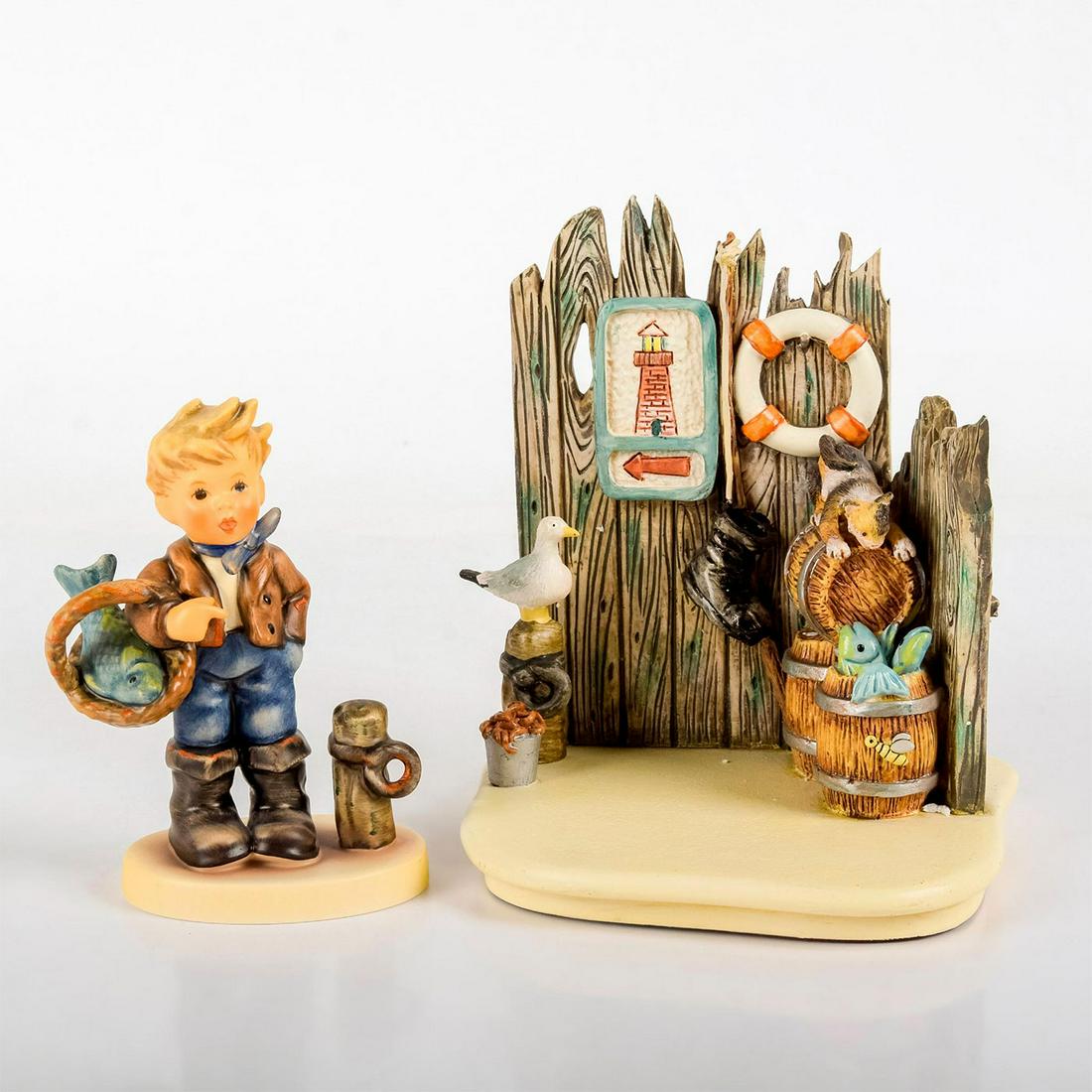 2pc Goebel Hummel Figural Set, Fisherman's Feast 1029D (1 of 3)